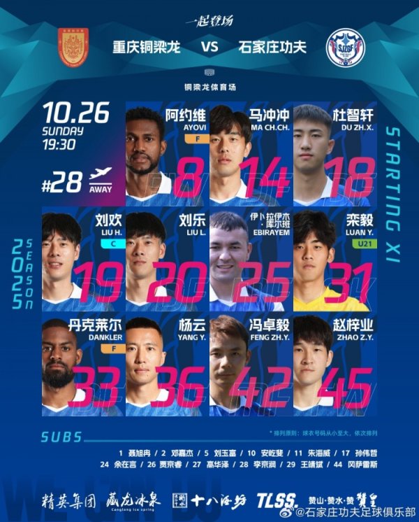 石家庄功夫客场应战    应战  重庆铜梁龙杆位名单！冈萨雷斯因伤无缘杆位